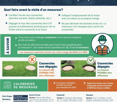 Programme de mesure et de vidange des installations septiques